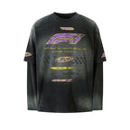 Black Racing Long Sleeve Tee