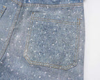Blue Crystal Baggy Jeans