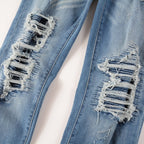 Blaue Haifisch-Jeans