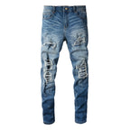 Blaue Haifisch-Jeans