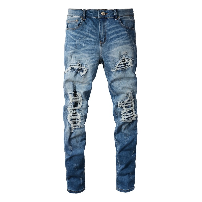 Blaue Haifisch-Jeans