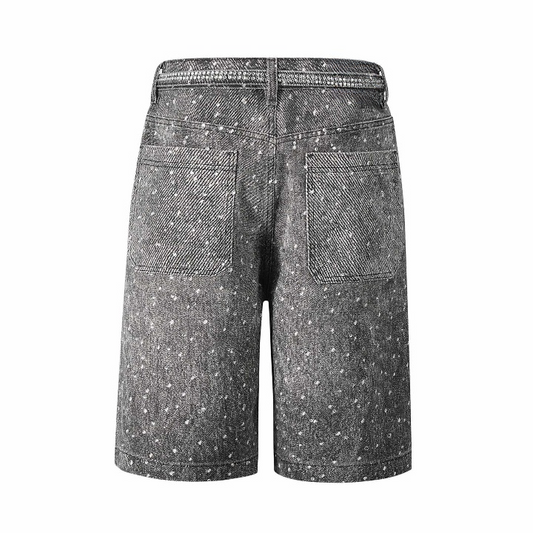 Black Crystal Shorts Jeans
