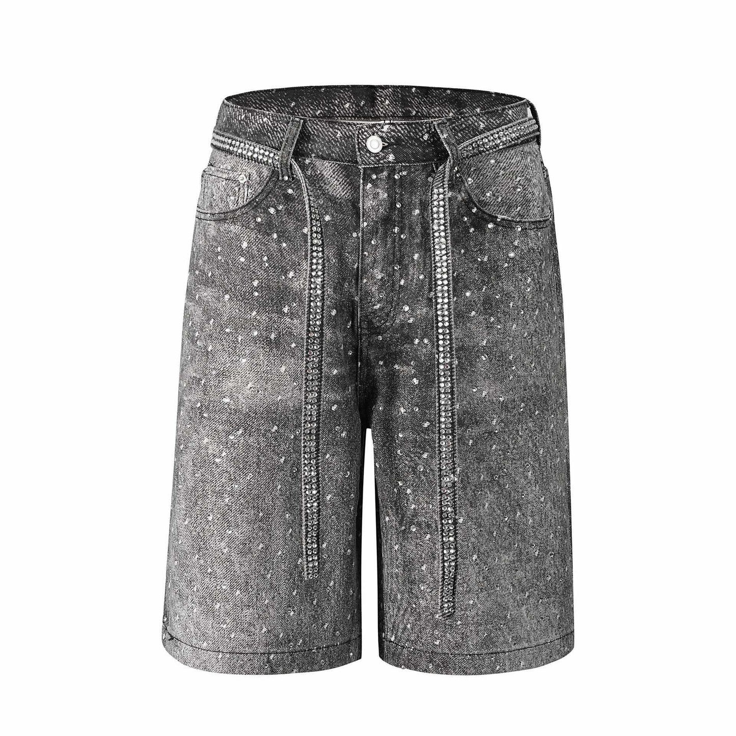 Black Crystal Shorts Jeans