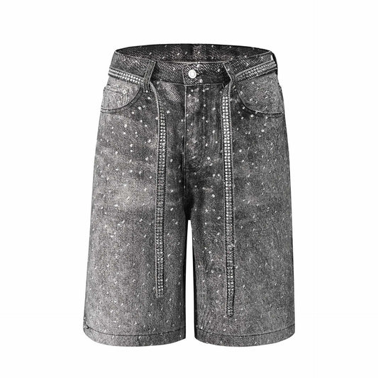 Black Crystal Shorts Jeans