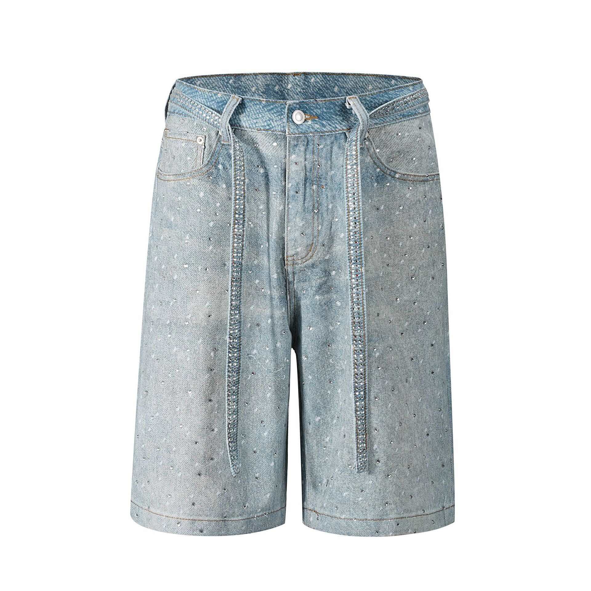 Blue Crystal Shorts Jeans