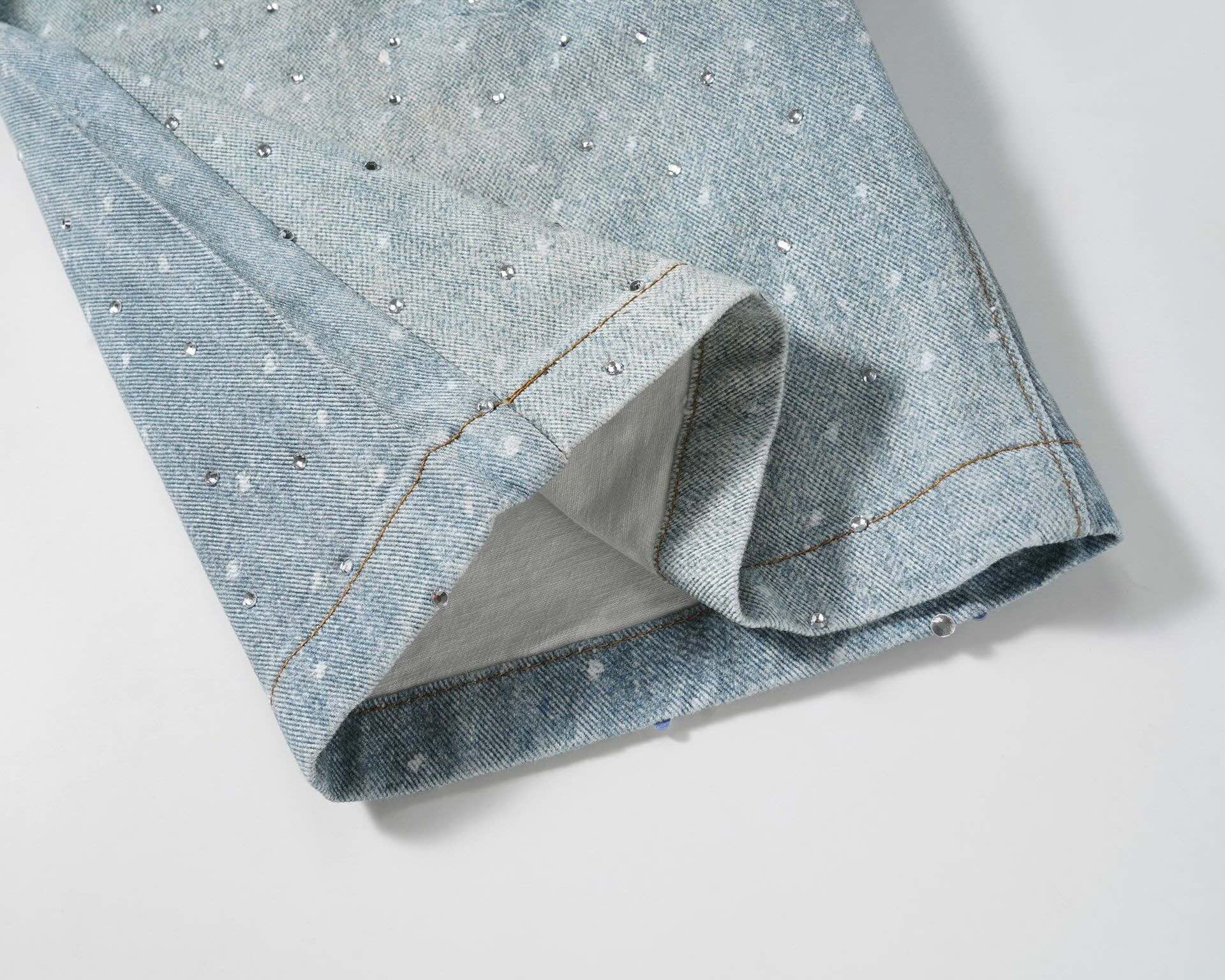 Blue Crystal Shorts Jeans