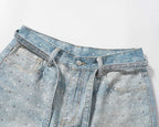 Blue Crystal Shorts Jeans