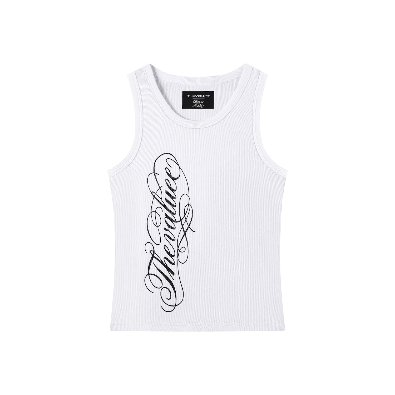 White Block Tank Top
