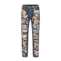 Distressed Cream Jeans