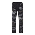 Schwarze Distressed Jeans