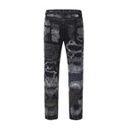 Schwarze Distressed Jeans
