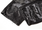 Schwarze Distressed Jeans