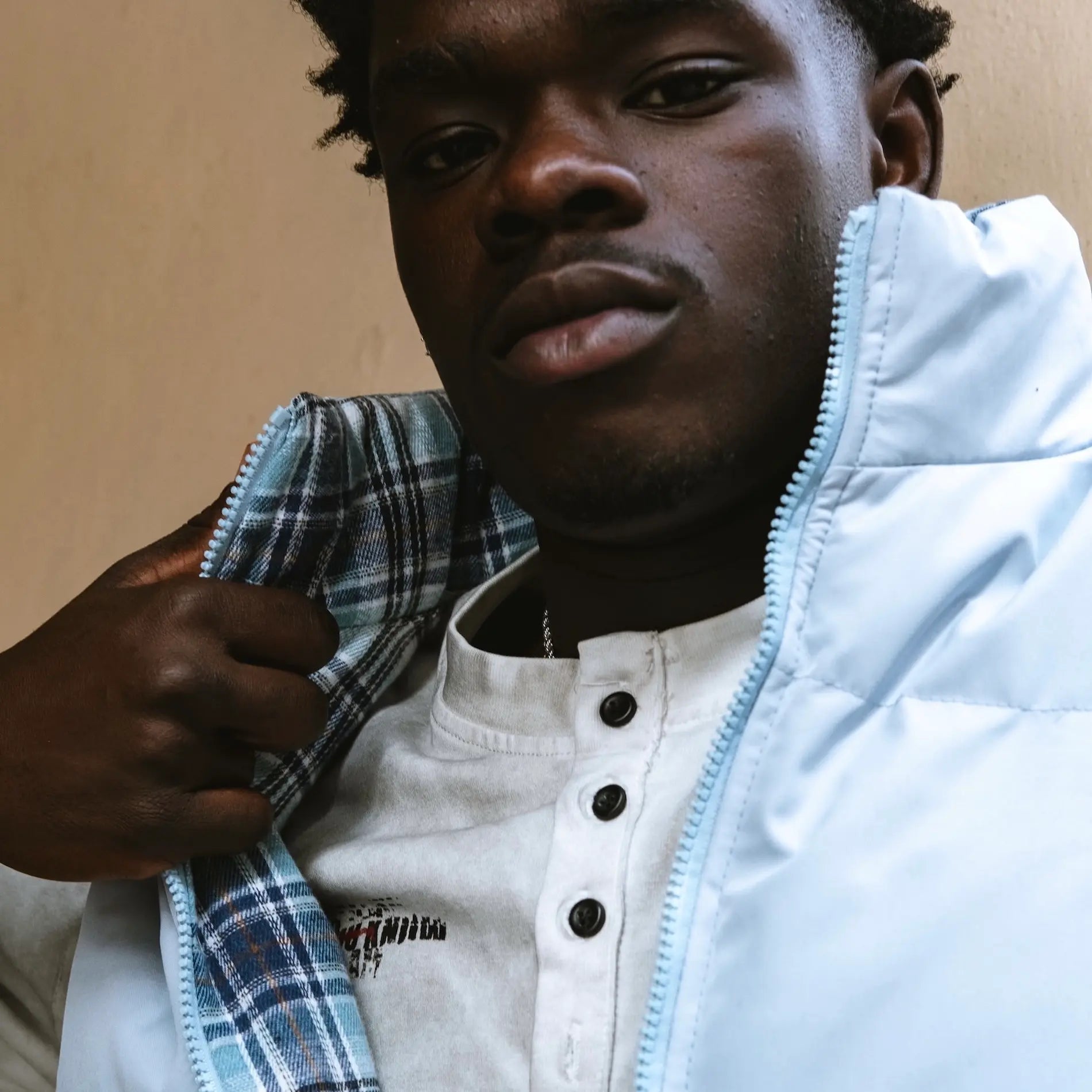 Blue Double Face Gilet