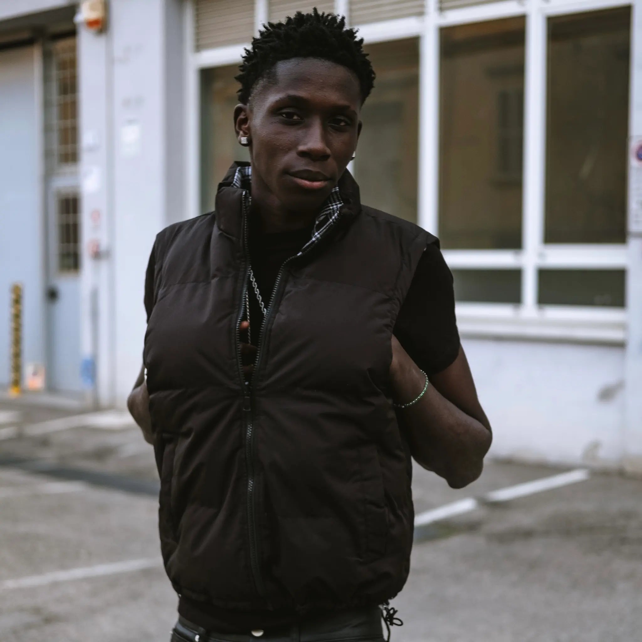 Black Double Face Gilet