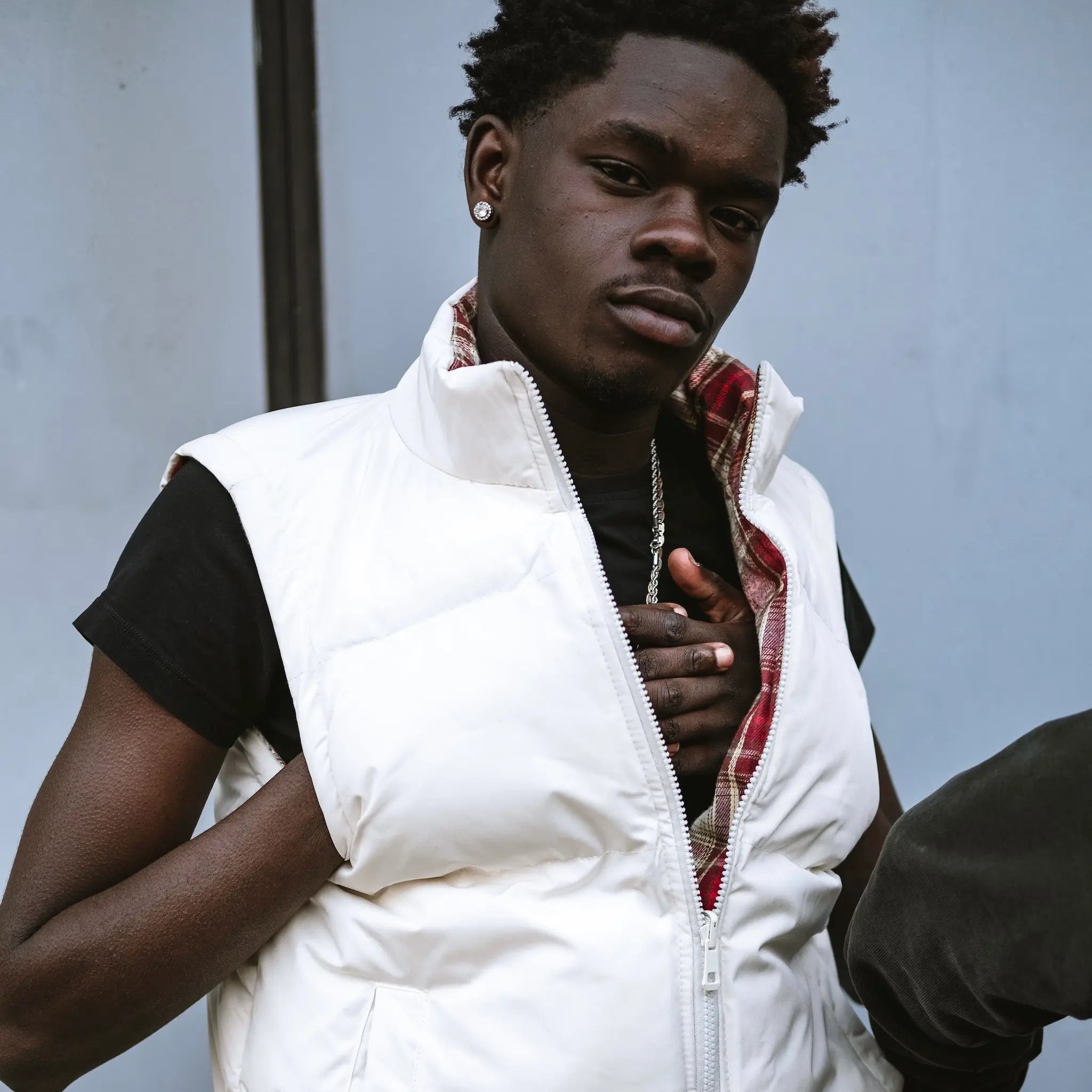 White Double Face Gilet