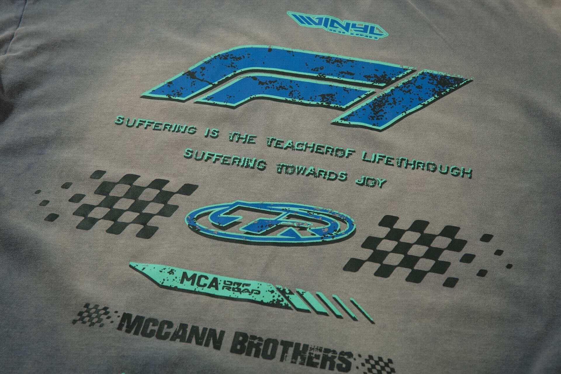 Grey Racing Long Sleeve Tee