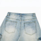 Pocket Blue Shorts Jeans