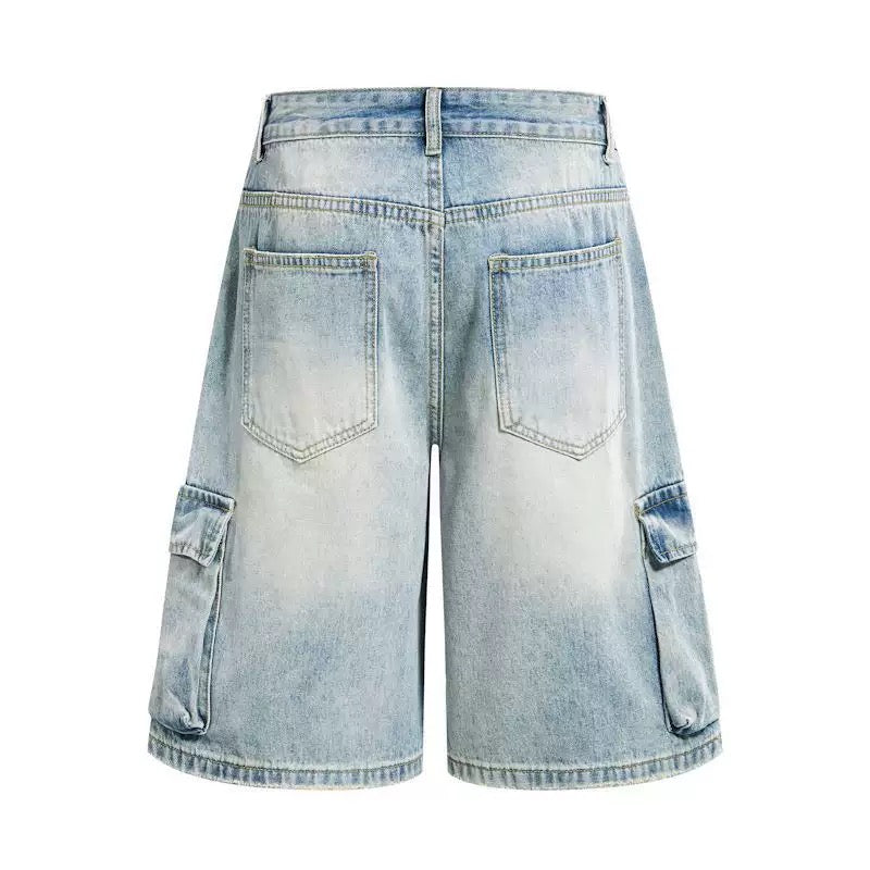 Pocket Blue Shorts Jeans