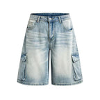 Pocket Blue Shorts Jeans