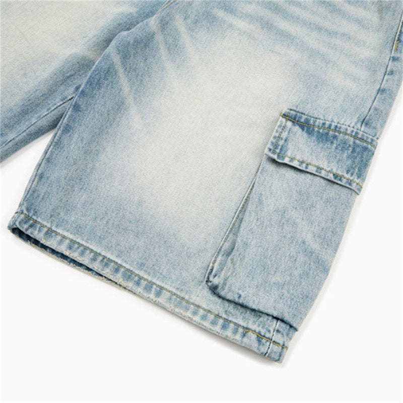 Pocket Blue Shorts Jeans
