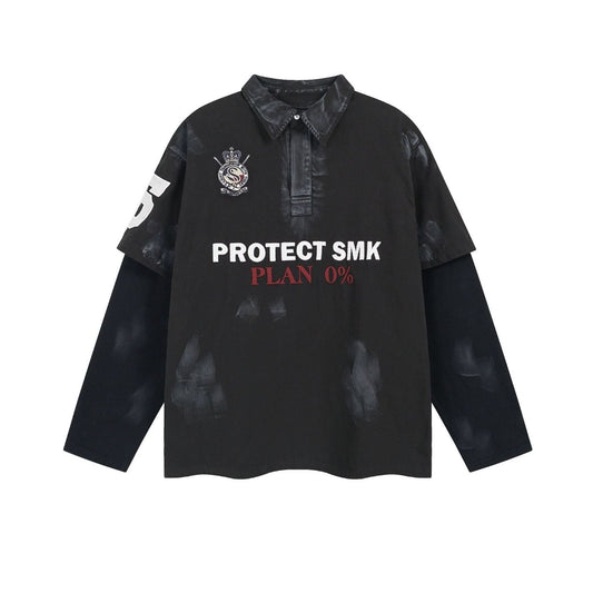 Black&Blue Polo Long Sleeve