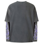 Purple Flames Long Sleeve Tee