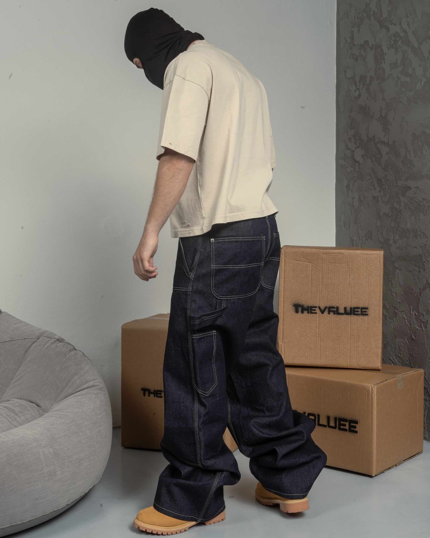 Raw Denim Baggy Jeans