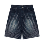 Rhinestones blue Shorts Jeans