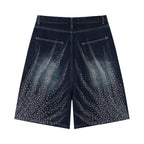 Rhinestones blue Shorts Jeans