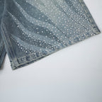 Rhinestones light blue Shorts Jeans