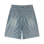 Rhinestones light blue Shorts Jeans