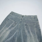 Rhinestones light blue Shorts Jeans