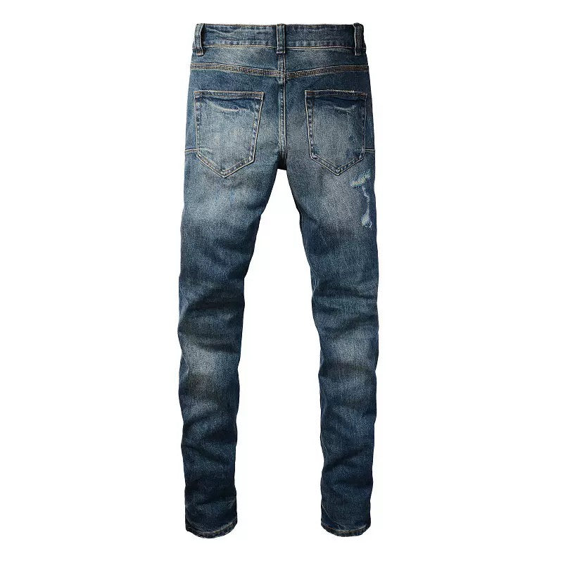 Blue Tear Patch Jeans