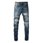 Blue Tear Patch Jeans