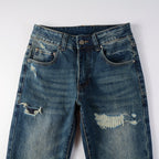 Blue Tear Patch Jeans