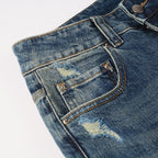 Blue Tear Patch Jeans