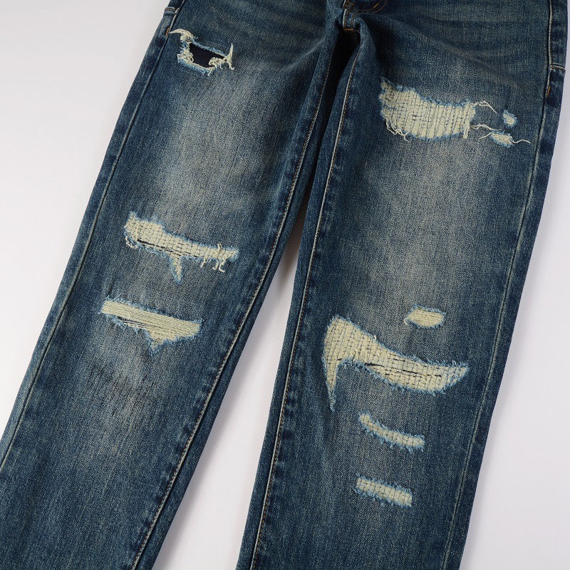 Blue Tear Patch Jeans