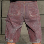 Pink Sparkly Shorts Jeans