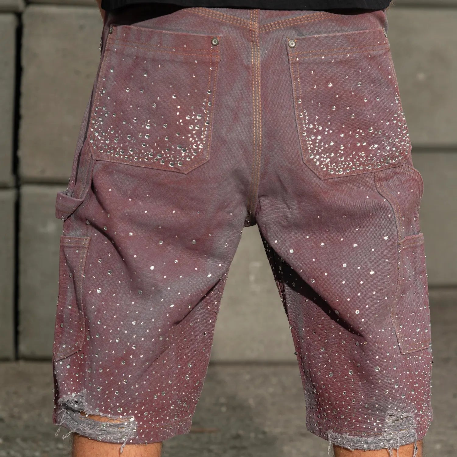 Pink Sparkly Shorts Jeans