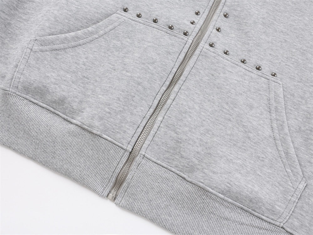Studs Grey Hoodie