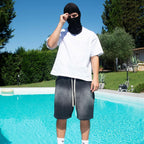Washed Black Jogger Shorts