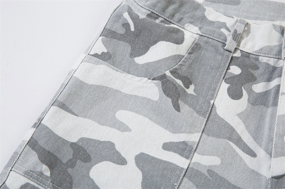 White Camo Baggy Jeans