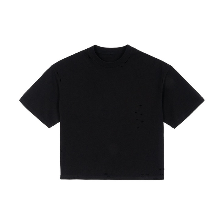 Black Cut Boxy Fit T-shirt