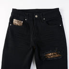 Leopard Patch Jeans