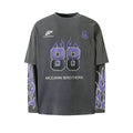 Purple Flames Long Sleeve Tee