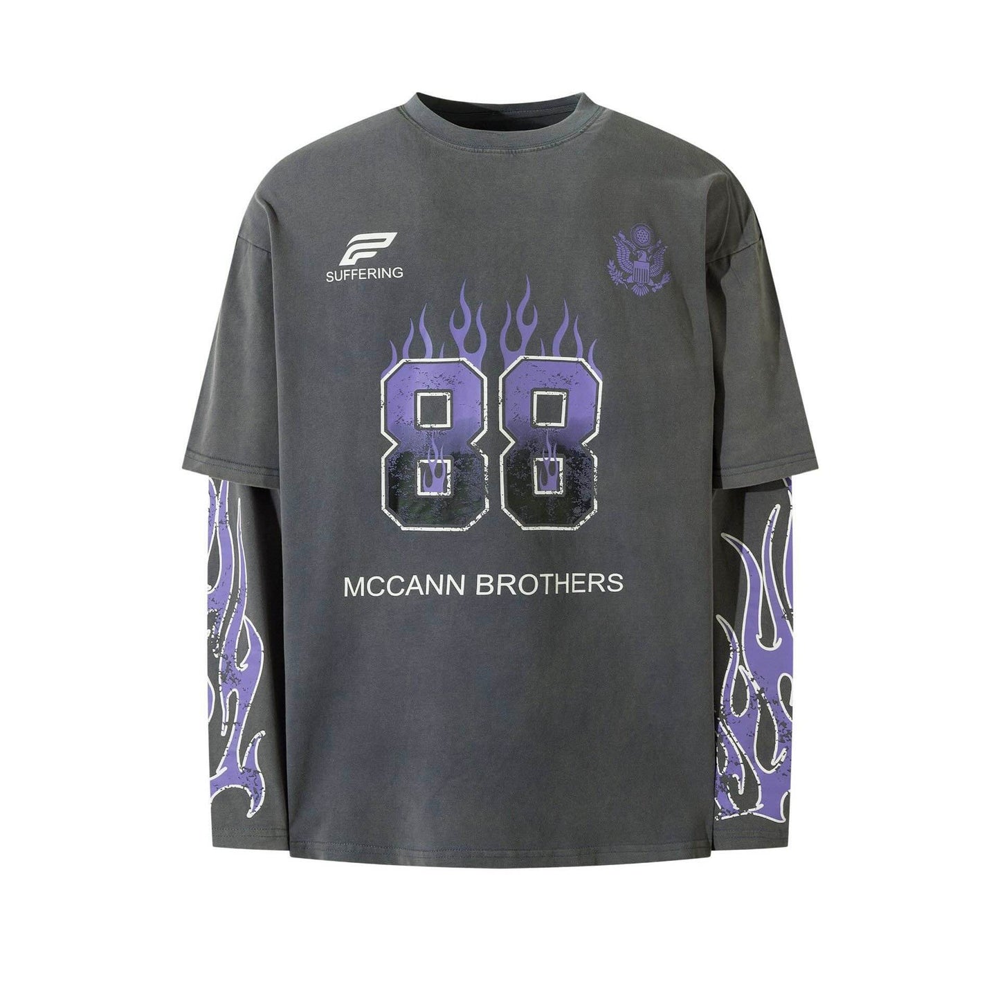 Purple Flames Long Sleeve Tee