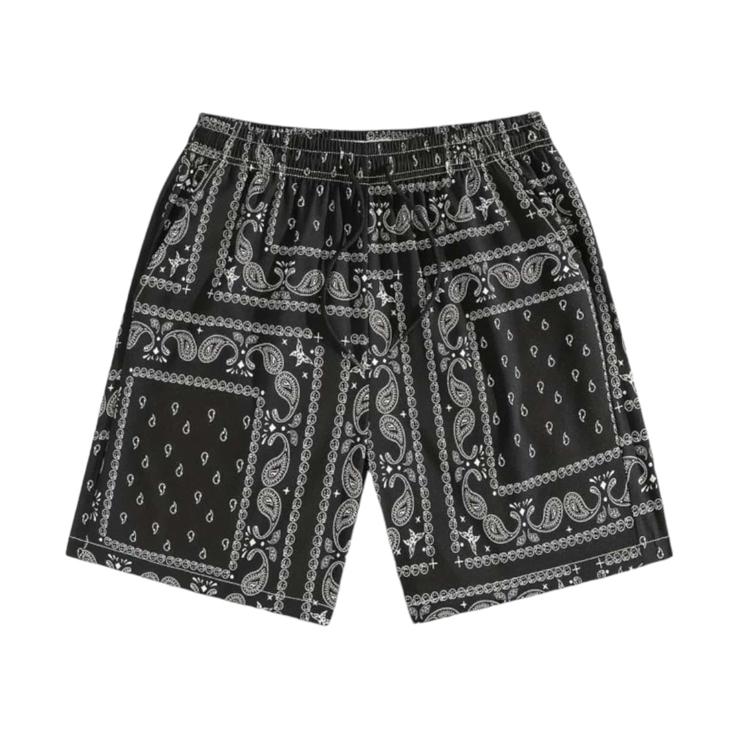 Schwarze Bandana-Shorts