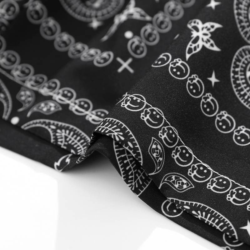Schwarze Bandana-Shorts