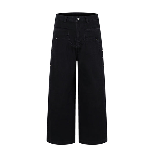 Schwarze Nieten Baggy Jeans