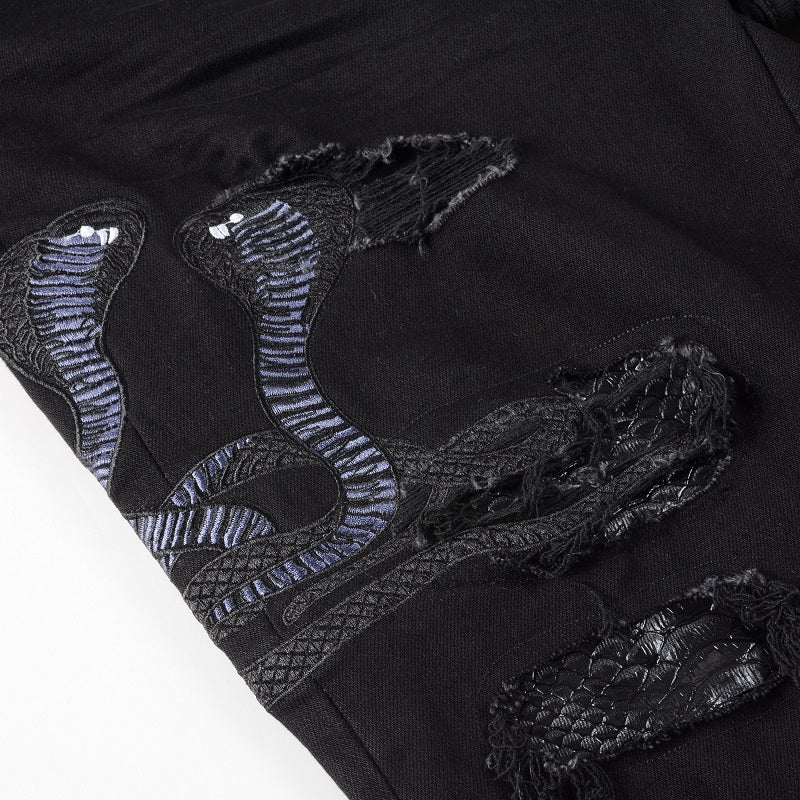 Schwarze Schlangenjeans